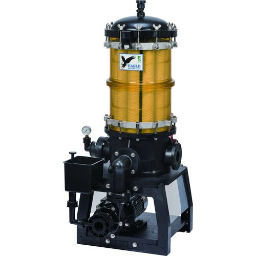 ■日本フイルター ポンプ付き樹脂製ろ過機 「EGLE-30-A-6-T」 ~27000L/h (中が見える透明) 500mm15本用 60Hz〔品番:EGLE30A6T〕【3694122:0】[送料別途見積り][法人・事業所限定][外直送][店頭受取不可]