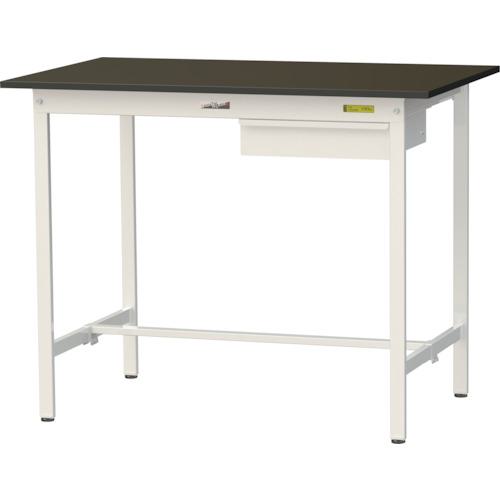 ■ヤマテック 実験用作業台 LABシリーズ実験用ラボテーブル 固定式 キャビネット付 指紋レスメラミン天板 W1200&times;D750&times;H950 ブラウン/シルキーホワイト〔品番:SLMH1275UBRW〕【3697078:0】[法人・事業所限定][直送元][店頭受取不可]｜ホームセンターバロー　店