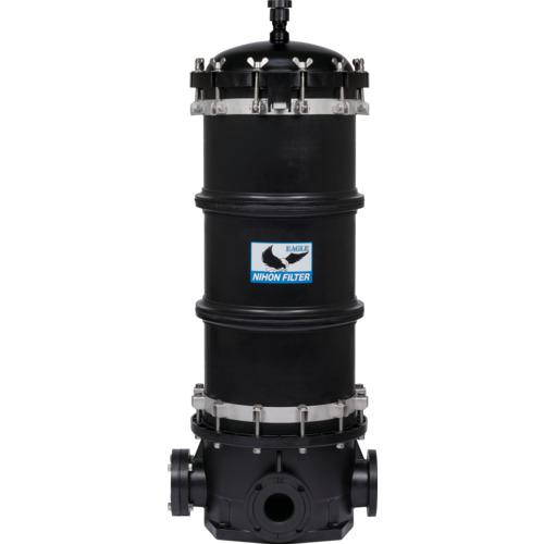 ■日本フイルター 耐熱・耐薬品性 樹脂製フィルターハウジング 「EGH-45-B-T」 (ブラックタイプ) 750mm15本用〔品番:EGH45BT〕【3698854:0】[送料別途見積り][法人・事業所限定][外直送][店頭受取不可]