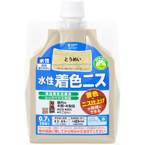 ■KANSAI 水性着色ニス とうめい 0.7L《12個入》〔品番:00697654001007〕【3763813&times;12:0】[送料別途見積り][掲外取寄][店頭受取不可]｜ホームセンターバロー　店