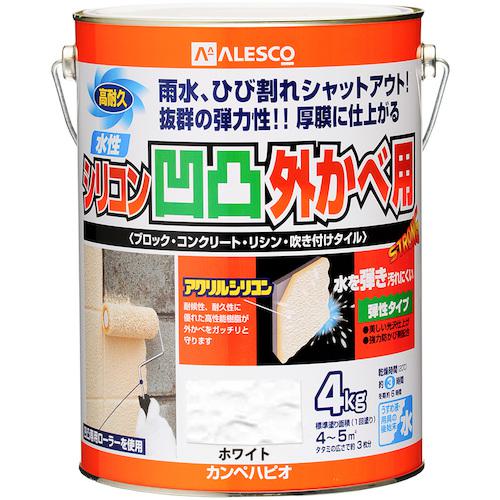 ■KANSAI 水性シリコン凹凸外かべ用 ホワイト 4K《4缶入》〔品番:00437654013040〕【3763822×4:0】[送料別途見積り][法人・事業所限定][掲外取寄][店頭受取不可]