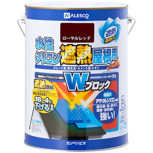 ■KANSAI 水性シリコン遮熱屋根用 ローヤルレッド 3L《4缶入》〔品番:00377655141030〕【3763826×4:0】[送料別途見積り][法人・事業所限定][掲外取寄][店頭受取不可]