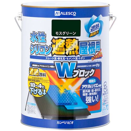 ■KANSAI 水性シリコン遮熱屋根用 モスグリーン 3L《4缶入》〔品番:00377655081030〕【3787540×4:0】[送料別途見積り][法人・事業所限定][掲外取寄][店頭受取不可]