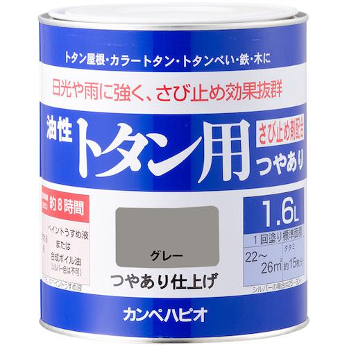 ■KANSAI 油性トタン用 グレー 1.6L《6缶入》〔品番:00147645091016〕【3787573&times;6:0】[送料別途見積り][法人・事業所限定][掲外取寄][店頭受取不可]｜ホームセンターバロー　店