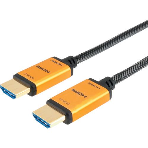 ■HORIC 光ファイバー HDMIケーブル 30m メッシュケーブル ゴールド HH300-542GM〔品番:HH300542GM〕【3790855:0】[店頭受取不可]｜ホームセンターバロー　店