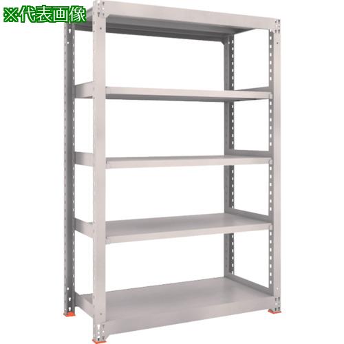 ■TRUSCO スチールラック M3型中量棚 1800X571XH1800 5段 単体 免震樹脂ベース付 ネオグレー〔品番:M36665SFC〕【3791205:0】[店頭受取不可]