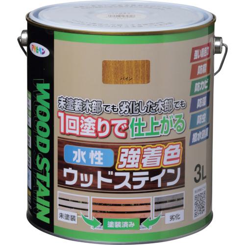 ■アサヒペン 水性強着色ウッドステイン 3L パイン《4缶入》〔品番:464828〕【3791419×4:0】[送料別途見積り][掲外取寄][店頭受取不可]