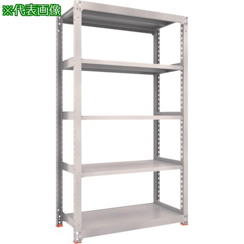 ■TRUSCO スチールラック M3型中量棚 1500X471XH2100 5段 単体 免震樹脂ベース付 ネオグレー〔品番:M37555SFC〕【3791817:0】[店頭受取不可]
