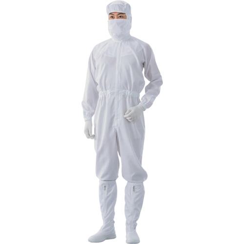 ■ADCLEAN フロントファスナークリーンスーツ 男女兼用 ホワイト S〔品番:CB10201S〕【3802686:0】[送料別途見積り][法人・事業所限定][外直送][店頭受取不可]