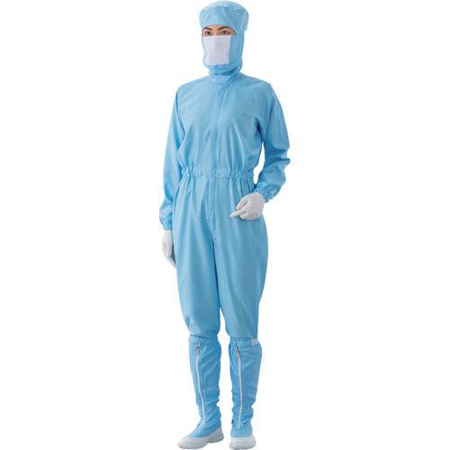 ■ADCLEAN クリーンスーツ フード一体型センターファスナー 男女兼用 ブルー L〔品番:CB13102L〕【3810595:0】[送料別途見積り][法人・事業所限定][外直送][店頭受取不可]