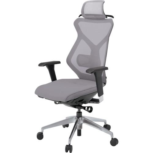 ■ITOKI セクアチェア エクストラハイバック ベースカラーZT アジャスタブル肘 ハンガー付 張地 ライトグレー〔品番:KG357JVH1ZTW6〕【3818555:0】[送料別途見積り][法人・事業所限定][外直送][店頭受取不可]