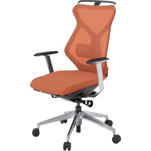 ■ITOKI セクアチェア ハイバック ベースカラーZT T型肘 ハンガー付 張地 アンバーオレンジ〔品番:KG365JVH1ZTD3〕【3818801:0】[送料別途見積り][法人・事業所限定][外直送][店頭受取不可]｜ホームセンターバロー　店