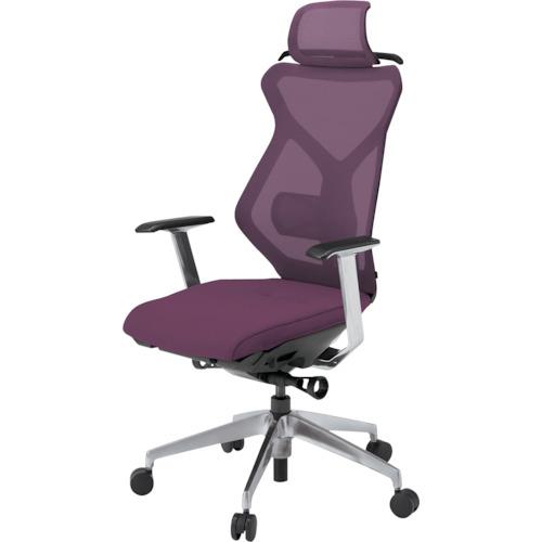 ■ITOKI セクアチェア エクストラハイバック ベースカラーZT T型肘 ハンガー付 張地 プラムパープル〔品番:KG355JVH1ZTX7〕【3818986:0】[送料別途見積り][法人・事業所限定][外直送][店頭受取不可]