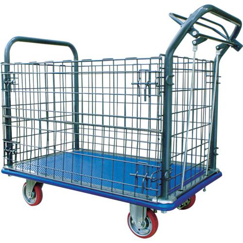 ■アイケー プレス製運搬車(金網・ハンドブレーキ付)915&times;615mm〔品番:307HB〕【3855384:0】[送料別途見積り][店頭受取不可]｜ホームセンターバロー　店