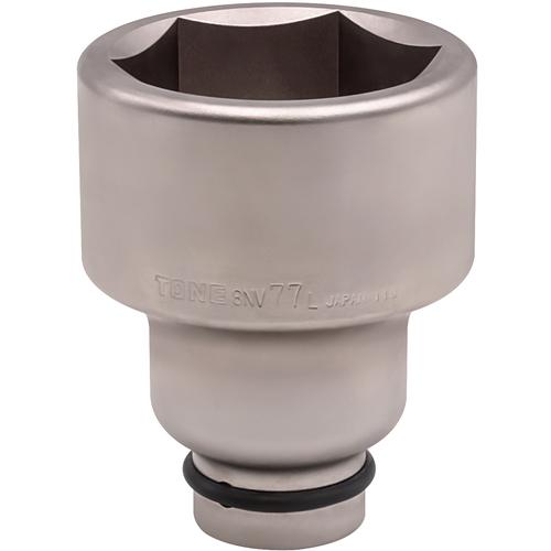 ■TONE インパクト用ロングソケット 対辺寸法77mm 差込角25.4mm〔品番:8NV77L〕【3876322:0】[店頭受取不可]｜ホームセンターバロー　店