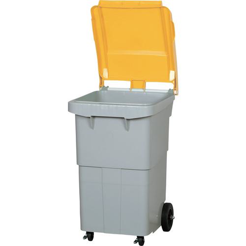 ■サンコー ゴミ箱 SCB200P 620000 200L グレー/イエロー 底部排水栓付〔品番:62000002GLYES〕【3907733:0】[送料別途見積り][法人・事業所限定][外直送][店頭受取不可]