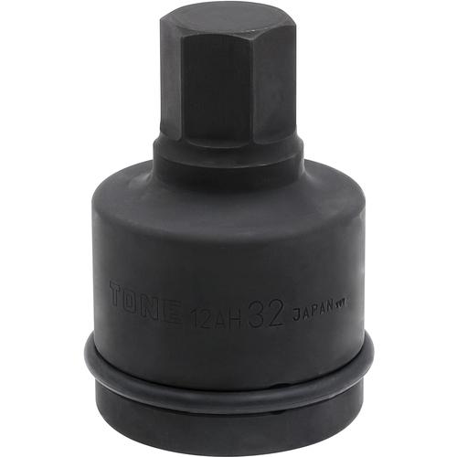 ■TONE インパクト用ヘキサゴンソケット 32mm 全長110mm〔品番:12AH32〕【3963772:0】[店頭受取不可]