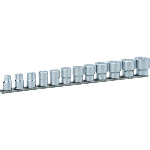 ■TONE ソケットセット(12角・ホルダー付) 12pcs 差込角9.5mm〔品番:HD312A〕【3964418:0】[店頭受取不可]