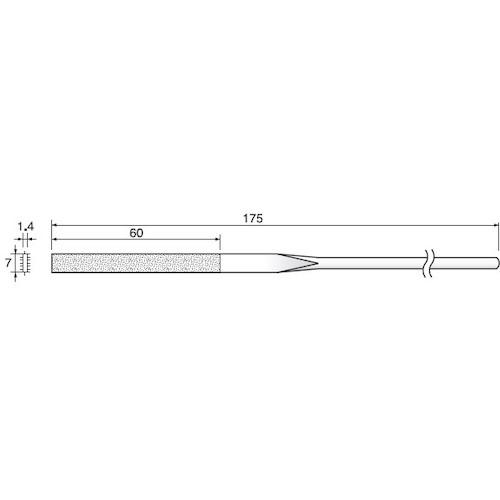 ■アルゴファイル ダイヤモンドヤスリ平#170 1.4×7〔品番:HT521〕【4021594:0】[送料別途見積り][掲外取寄][店頭受取不可]