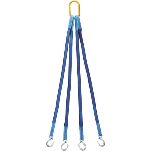 ■OH 4点吊りベルトスリング スリムフック付 35mm幅&times;2m〔品番:4S3520S〕【4057710:0】[送料別途見積り][法人・事業所限定][掲外取寄][店頭受取不可]｜ホームセンターバロー　店