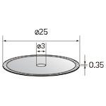 ■ナカニシ 電着ダイヤモンドディスク φ25×0.35×穴φ3 #325〔品番:14101〕【4070947:0】[送料別途見積り][掲外取寄][店頭受取不可]