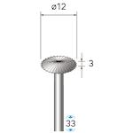 ■ナカニシ ハイスピード鋼カッター ソロバン型 φ12×3×軸φ3〔品番:31182〕【4072450:0】[送料別途見積り][掲外取寄][店頭受取不可]