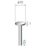 ■ナカニシ ハイスピード鋼カッター 平型 φ10×1×軸φ3〔品番:31163〕【4073875:0】[店頭受取不可]