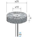 ■ナカニシ 砥粒入りナイロンブラシ 5本入 ホイール型 φ25×4×軸φ3 線φ0.4 #320〔品番:50817〕【4074490:0】[送料別途見積り][掲外取寄][店頭受取不可]