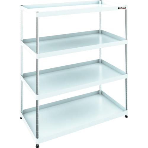 ■TRUSCO 【売切廃番】フレックスラック 1200X600XH1500 4段 ホワイト〔品番:FLWBR1034W〕【4117961:0】[店頭受取不可]