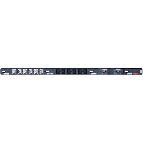 ■明工 30A 200Vコンセントバー (C13×12) 20A安全ブレーカ×2(C13×6コ口 2分岐)〔品番:ME8709〕【4138993:0】[送料別途見積り][法人・事業所限定][掲外取寄][店頭受取不可]