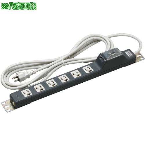 ■明工 15A漏電ブレーカ付6コロ抜け止め接地コンセント ラック縦タイプ(縦横兼用金具) ランプ付 VCTF1m接地プラグ付〔品番:MR7834TJ1〕【4143934:0】[送料別途見積り][法人・事業所限定][掲外取寄][店頭受取不可]｜ホームセンターバロー　店