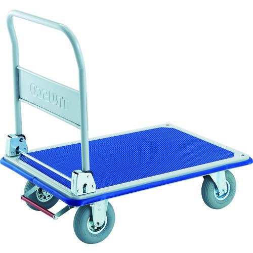 ■TRUSCO プレス製台車 ドンキーカート 915X615 空気入タイヤ ピン式固定車ストッパー付〔品番:301NARKB〕【4145321:0】[送料別途見積り][店頭受取不可]