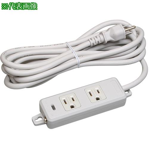 ■明工 横形OA用接地タップ2コロ ランプ、マグネット付 EM-CCTF5m接地プラグ付〔品番:MR7702TJK5〕【4148610:0】[送料別途見積り][法人・事業所限定][掲外取寄][店頭受取不可]