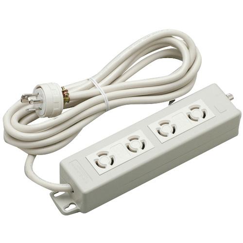 ■明工 OA用ニコニコタップ 4コ口(引掛4)コード3m引掛プラグ付〔品番:MR7736TA3〕【4150172:0】[送料別途見積り][法人・事業所限定][掲外取寄][店頭受取不可]