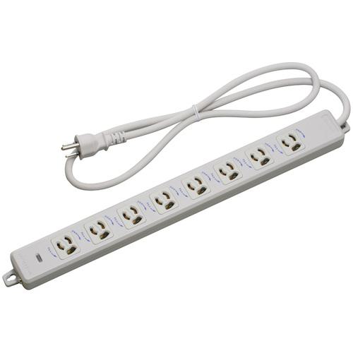 ■明工 横形OA用抜け止め接地タップ8コ口 ランプ、マグネット付 EM-CCTF1m接地プラグ付〔品番:MR7908TJK1〕【4150211:0】[送料別途見積り][法人・事業所限定][掲外取寄][店頭受取不可]