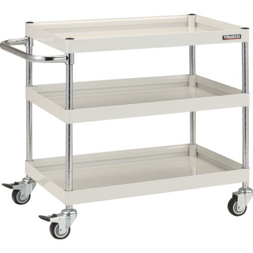 ■TRUSCO ツールワゴン ファルコンワゴン 750×500 ウレタン車輪 ホワイト〔品番:FAW773UW〕【4164547:0】[直送DS][店頭受取不可]