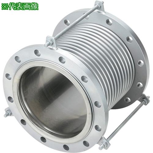 ■NFK 排気ライン用伸縮管継手 フランジ5K/SS400(接液部SUS) 100A×200L〔品番:NK73005KSS400100A200L〕【4204689:0】[店頭受取不可]