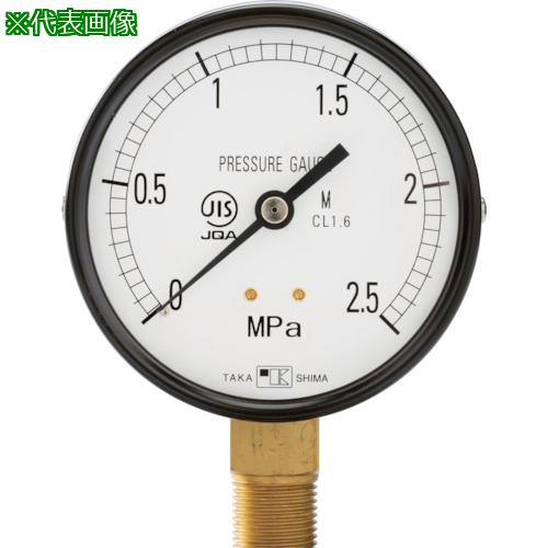 ■高島 一般圧力計(A枠立型・φ100) 圧力レンジ0.0~25MPa G3/8【1027225】〔品番:1027225〕【4210390:0】[店頭受取不可]