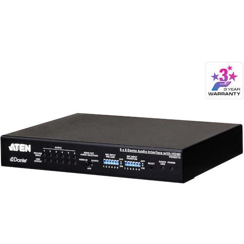 ■ATEN 6入力6出力Danteオーディオインターフェース(HDMI対応)〔品番:VE66DTH〕【4250415:0】[送料別途見積り][掲外取寄][店頭受取不可]