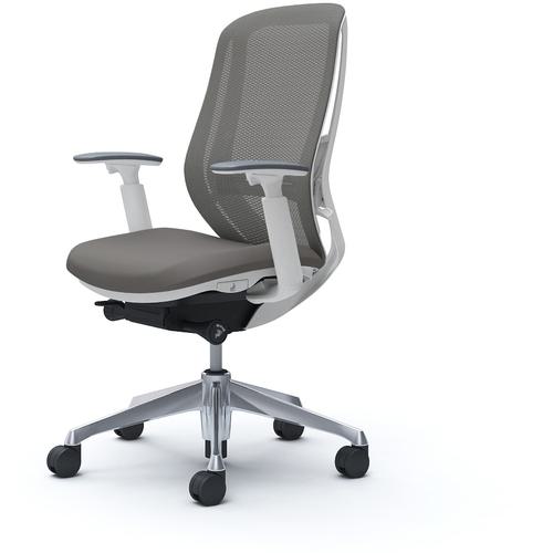 ■OKAMURA シルフィー 可動肘 背メッシュ ハイ ホワイトボディ ハンガー無 ランバー有 アルミ脚〔品番:C685BZFMR2〕【4256589:0】[送料別途見積り][法人・事業所限定][外直送][店頭受取不可]