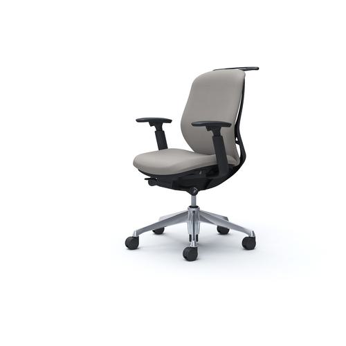 ■OKAMURA シルフィー 可動肘 背クッション ロー ブラックボディ ハンガー有 ランバー無 アルミ脚〔品番:C684BRFSG3〕【4259722:0】[送料別途見積り][法人・事業所限定][外直送][店頭受取不可]