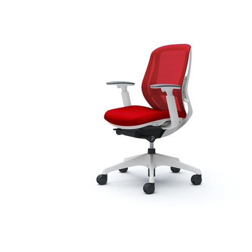 ■OKAMURA シルフィー 可動肘 背メッシュ ロー ホワイトボディ ハンガー無 ランバー有 樹脂脚〔品番:C681XZFMP9〕【4261271:0】[送料別途見積り][法人・事業所限定][外直送][店頭受取不可]