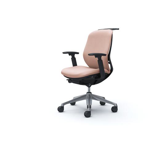 ■OKAMURA シルフィー 可動肘 背クッション ロー ブラックボディ ハンガー有 ランバー無 アルミ脚〔品番:C684BRFXW8〕【4262814:0】[送料別途見積り][法人・事業所限定][外直送][店頭受取不可]