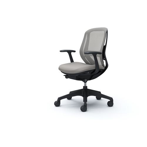 ■OKAMURA シルフィー 固定肘 背メッシュ ロー ブラックボディ ハンガー無 ランバー有 樹脂脚〔品番:C641XSFMR3〕【4264446:0】[送料別途見積り][法人・事業所限定][外直送][店頭受取不可]