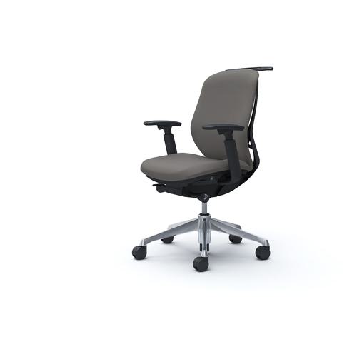 ■OKAMURA シルフィー 可動肘 背クッション ロー ブラックボディ ハンガー有 ランバー無 アルミ脚〔品番:C684BRFSG2〕【4264490:0】[送料別途見積り][法人・事業所限定][外直送][店頭受取不可]