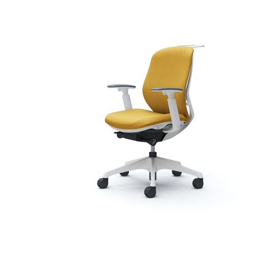 ■OKAMURA シルフィー 可動肘 背クッション ロー ホワイトボディ ハンガー有 ランバー無 樹脂脚〔品番:C684XWFXW7〕【4267573:0】[送料別途見積り][法人・事業所限定][外直送][店頭受取不可]