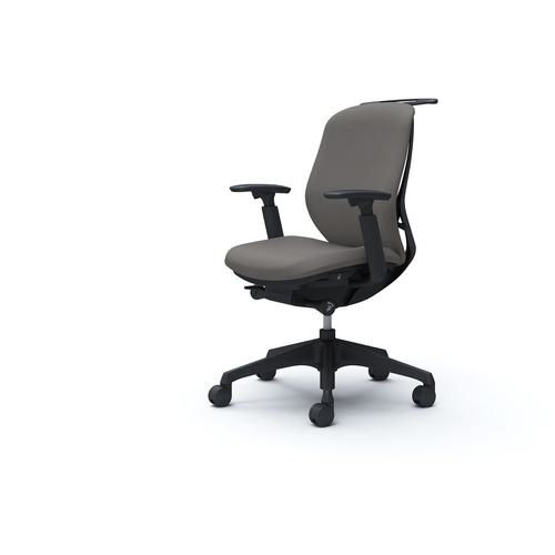 ■OKAMURA シルフィー 可動肘 背クッション ロー ブラックボディ ハンガー有 ランバー無 樹脂脚〔品番:C684XRFSG2〕【4269153:0】[送料別途見積り][法人・事業所限定][外直送][店頭受取不可]