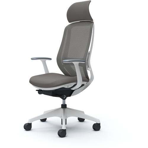 ■OKAMURA シルフィー固定肘 背メッシュEXハイ ホワイトボディ ハンガー無 ランバー有 樹脂脚〔品番:C64AXZFMR2〕【4270637:0】[送料別途見積り][法人・事業所限定][外直送][店頭受取不可]
