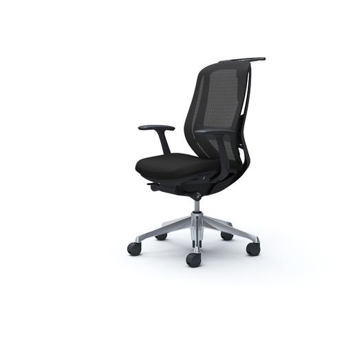 ■OKAMURA シルフィー 固定肘 背メッシュ ハイ ブラックボディ ハンガー有 ランバー有 アルミ脚〔品番:C646BSFMP1〕【4270693:0】[送料別途見積り][法人・事業所限定][外直送][店頭受取不可]｜ホームセンターバロー　店