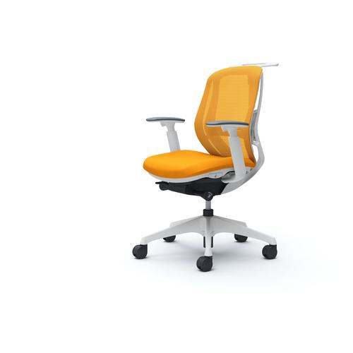 ■OKAMURA シルフィー 可動肘 背メッシュ ロー ホワイトボディ ハンガー有 ランバー有 樹脂脚〔品番:C682XZFMR8〕【4270784:0】[送料別途見積り][法人・事業所限定][外直送][店頭受取不可]